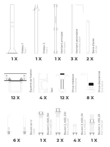 Système de Montage pour 8 Panneaux Solaires Elios Arbora P8
